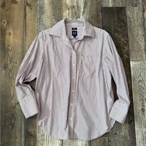 GAP Maroon and White Striped Shirt
